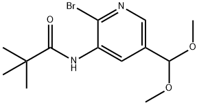 N-(2-Bromo-5-(dimethoxymethyl)pyridin-3-yl)-pivalamide Struktur