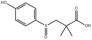 3-[(4-hydroxyphenyl)sulfinyl]-2,2-dimethylpropanoic acid Struktur