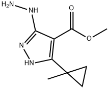 1H-Pyrazole-4-carboxylicacid,3-hydrazino-5-(1-methylcyclopropyl)-,methyl Struktur