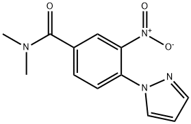 N,N-dimethyl-3-nitro-4-(1H-pyrazol-1-yl)benzenecarboxamide Struktur