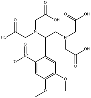 1-(2-nitro-4,5-dimethoxyphenyl)-N,N,N',N'-tetrakis((oxycarbonyl)methyl)-1,2-ethanediamine Struktur