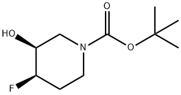 cis-tert-butyl 4-fluoro-3-hydroxypiperidine-1-carboxylate Struktur