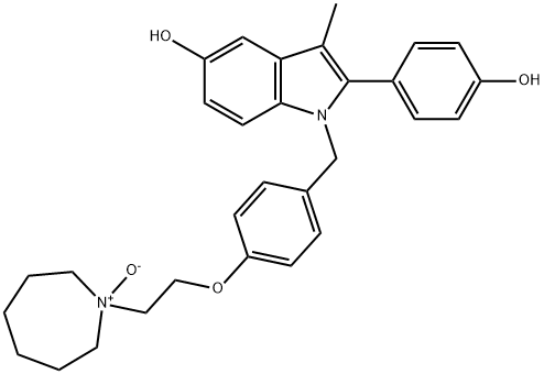 1-[[4-[2-(Hexahydro-1-oxido-1H-azepin-1-yl)ethoxy]phenyl]Methyl]-2-(4-hydroxyphenyl)-3-Methyl-1H-indol-5-ol Struktur