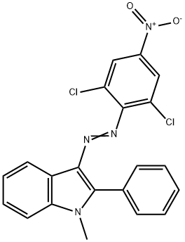 3-(2,6-dichloro-4-nitrophenylazo)-1-methyl-2-phenylindole Struktur