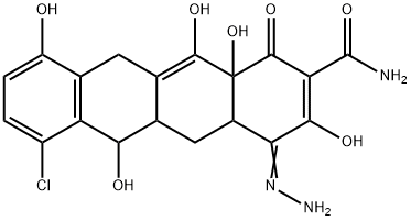 7-Chloro-1,4,4a,5,5a,6,11,12a-octahydro-3,6,10,12,12a-pentahydroxy-1,4-dioxo-2-naphthacenecarboxaMide 4-Hydrazone Struktur