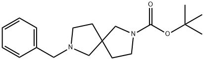 2,7-Diazaspiro[4.4]nonane-2-carboxylic acid, 7-(phenylMethyl)-, 1,1-diMethylethyl ester Struktur