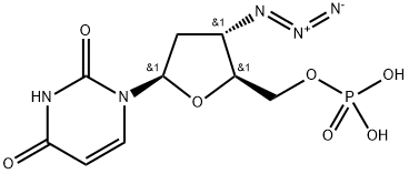 3'-azido-2',3'-dideoxyuridine 5'-monophosphate Struktur