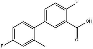 2-Fluoro-5-(4-fluoro-2-methylphenyl)benzoic acid Struktur