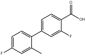 2-Fluoro-4-(4-fluoro-2-Methylphenyl)benzoic acid Struktur