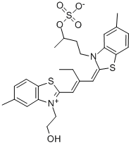 5,5'-DIMETHYL-9-ETHYL-3-(2-HYDROXYETHYL)-3'-(3-SULFATOBUTYL)THIACARBOCYANINE BETAINE Struktur