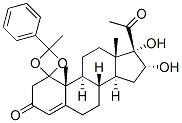 16-alpha,17-dihydroxy-alpha-methylbenzylidenedioxyprogesterone Struktur