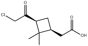 Cyclobutaneacetic acid, 3-(chloroacetyl)-2,2-dimethyl-, cis- (9CI) Struktur