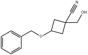 3-(benzyloxy)-1-(hydroxyMethyl)cyclobutanecarbonitrile Struktur