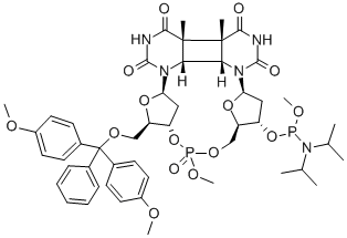 CIS,SYN-THYMIDINE DIMER METHYL PHOSPHORAMIDITE Struktur