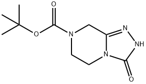 1,2,4-Triazolo[4,3-a]pyrazine-7(3H)-carboxylic acid, 2,5,6,8-tetrahydro-3-oxo-, 1,1-dimethylethyl ester Struktur