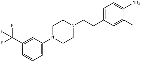 1-(2-(3-iodo-4-aminophenyl)ethyl)-4-(3-(trifluoromethyl)phenyl)piperazine Struktur