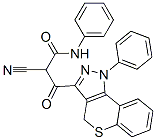 2-cyano-3-(1,4-dihydro-1-phenyl-(1)-benzothiopyrano(4,3-c)pyrazol-3-yl)-3-oxo-N-phenylpropanamide Struktur