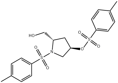 (3R,5S)-5-(HYDROXYMETHYL)-1-TOSYLPYRROLIDIN-3-YL 4-METHYLBENZENESULFONATE Struktur