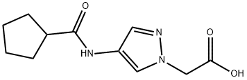 [4-(Cyclopentanecarbonyl-amino)-pyrazol-1-yl]-acetic acid Struktur