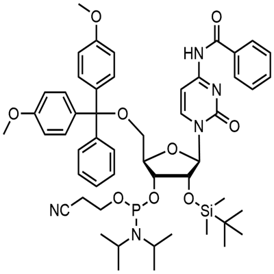 N-blocked-5'-O-DMT-2'-O-TBDMS CED cytidine phosphoramidite Structure