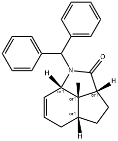 3-diphenylmethyl-11-methyl-3-azatricyclo(6.2.1.0(4,11))undec-5-en-2-one Struktur