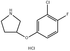 3-(3-Chloro-4-fluorophenoxy)pyrrolidinehydrochloride Struktur