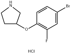 3-(4-Bromo-2-fluorophenoxy)pyrrolidine hydrochloride Struktur