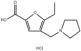 5-Ethyl-4-pyrrolidin-1-ylmethyl-furan-2-carboxylic acid hydrochloride Struktur