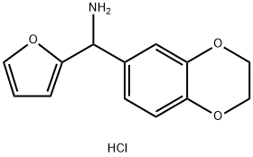 C-(2,3-Dihydro-benzo[1,4]dioxin-6-yl)-C-furan-2-yl-methylamine hydrochloride Struktur