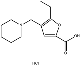 5-Ethyl-4-piperidin-1-ylmethyl-furan-2-carboxylic acid hydrochloride Struktur