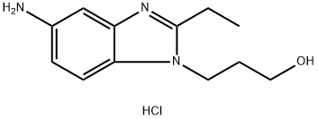 3-(5-Amino-2-ethyl-benzoimidazol-1-yl)-propan-1-ol dihydrochloride Struktur