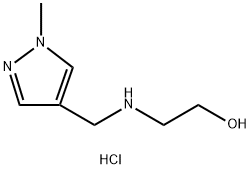 2-{[(1-methyl-1H-pyrazol-4-yl)methyl]amino}ethanol dihydrochloride Struktur