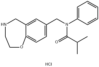 2-methyl-N-phenyl-N-(2,3,4,5-tetrahydro-1,4-benzoxazepin-7-ylmethyl)propanamide hydrochloride Struktur