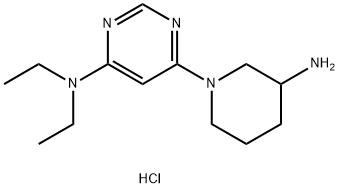 [6-(3-AMino-piperidin-1-yl)-pyriMidin-4-yl]-diethyl-aMine hydrochloride, 98+% C13H24ClN5, MW: 285.82 Struktur