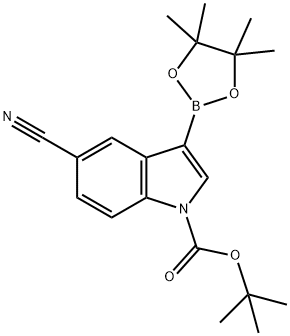 1-BOC-5-cyanoindole-3-boronic acid, pinacol ester Struktur