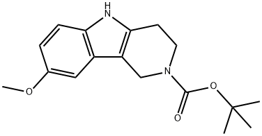 tert-Butyl 8-methoxy-1,3,4,5-tetrahydro-2H-pyrido[4,3-b]indole-2-carboxylate Struktur