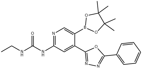 1-ethyl-3-(4-(5-phenyl-1,3,4-oxadiazol-2-yl)-5-(4,4,5,5-tetraMethyl-1,3,2-dioxaborolan-2-yl)pyridin-2-yl)urea Struktur