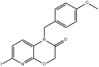 6-Iodo-1-(4-methoxybenzyl)-1H-pyrido-[2,3-b][1,4]oxazin-2(3H)-one Struktur