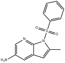 1H-Pyrrolo[2,3-b]pyridin-5-aMine, 2-Methyl-1-(phenylsulfonyl)- Struktur