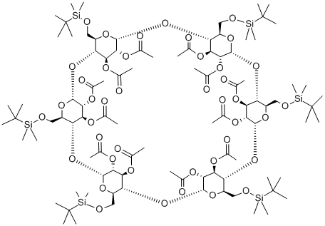 Hexakis-(2,3-di-O-acetyl-6-O-tert.-Butyldimethylsilyl)-alpha-Cyclodextrin Struktur