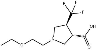 (3S,4S)-1-(2-ethoxyethyl)-4-(trifluoromethyl)pyrrolidine-3-carboxylic acid(SALTDATA: FREE) Struktur