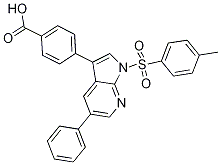 Benzoic acid, 4-[1-[(4-Methylphenyl)sulfonyl]-5-phenyl-1H-pyrrolo[2,3-b]pyridin-3-yl]- Struktur