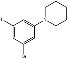 1-BroMo-3-fluoro-5-piperidinobenzene Struktur