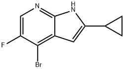 1H-Pyrrolo[2,3-b]pyridine, 4-broMo-2-cyclopropyl-5-fluoro- Struktur