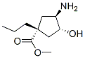 Cyclopentanecarboxylic acid, 3-amino-4-hydroxy-1-propyl-, methyl ester, (1alpha,3beta,4alpha)- (9CI) Struktur