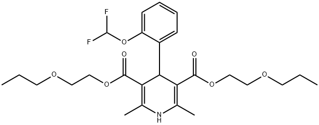 2,6-dimethyl-3,5-bis(2'-propoxyethoxycarbonyl)-4-(2''-difluoromethoxyphenyl)-1,4-dihydropyridine Struktur