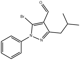 5-broMo-3-isobutyl-1-phenyl-1H-pyrazole-4-carbaldehyde Struktur