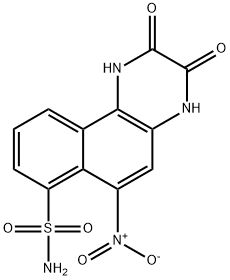 2,3-ジオキソ-6-ニトロ-1,2,3,4-テトラヒドロベンゾ[f]キノキサリン-7-スルホンアミド 化學(xué)構(gòu)造式