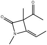 2-Azetidinone, 3-acetyl-4-ethylidene-1,3-dimethyl-, (E)- (9CI) Struktur