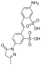 5-amino-2-[2-[4-(4,5-dihydro-3-methyl-5-oxo-1H-pyrazol-1-yl)-2-sulphophenyl]vinyl]benzenesulphonic acid Struktur